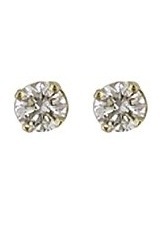 delightful itty-bitty 18k yellow gold children's diamond earrings